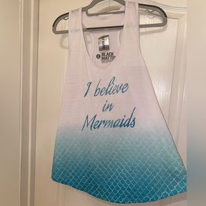 Hot topic racerback tank top size large. NWT. “I believe in mermaids” lettering